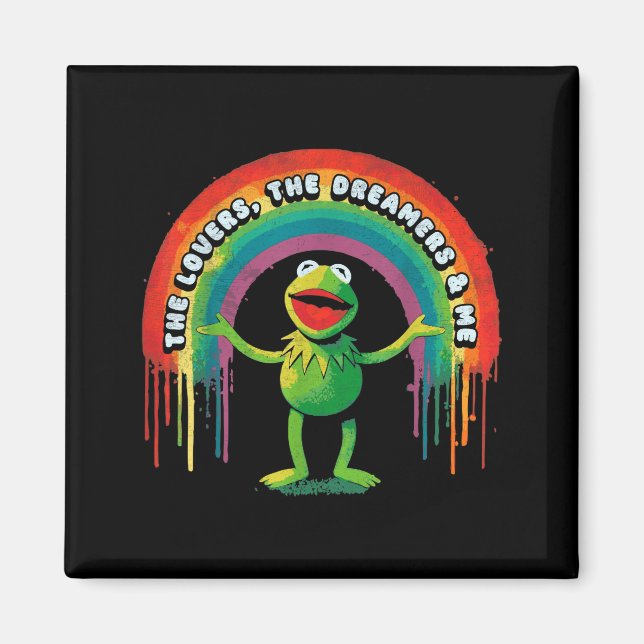 Imán Funny Retro Rainbow Frog Connection The Lovers The (Frente)