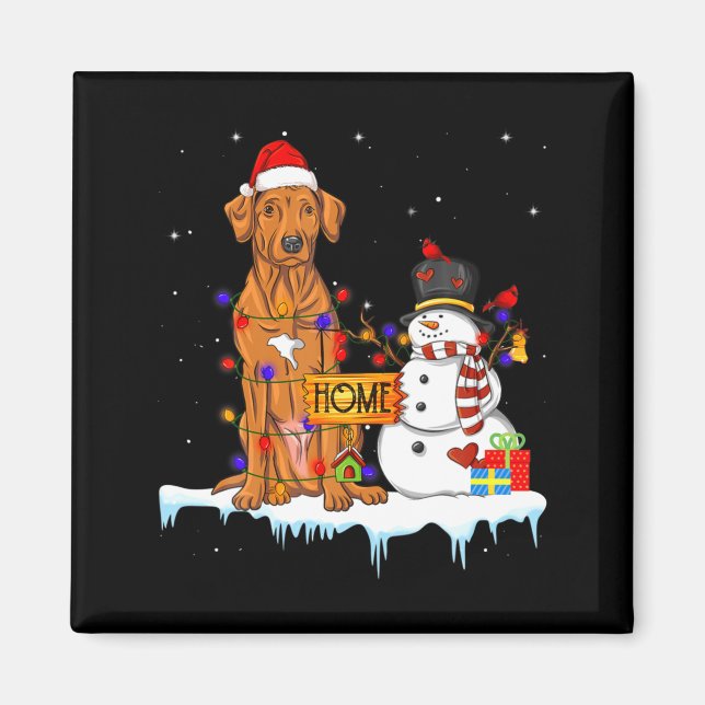 Imán Funny Rhodesian Ridgeback Dog Christmas Snowman Xm (Frente)