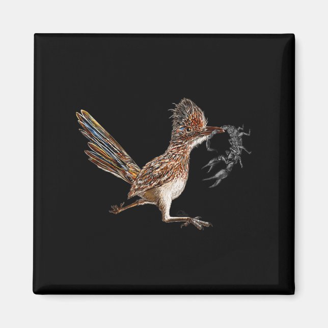 Imán Funny Roadrunner Scorpion Road Runner Bird Hunter (Frente)