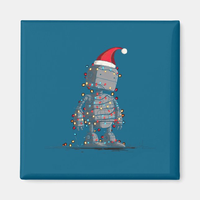 Imán Funny Robot Christmas Graphics Lights Lover Long S (Frente)