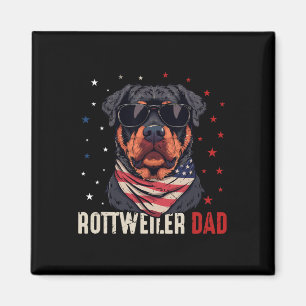 Imán Funny Rottweiler Dad Dad Usa Estrellas 4 De Julio