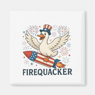 Imán Funny Rubber Duck Estados Unidos Patriotic Firequa