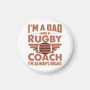 Imán Funny Rugby Dad y Rugby Coach
