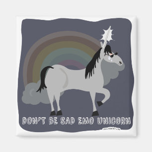 Imán Funny Sad Emo Unicorn