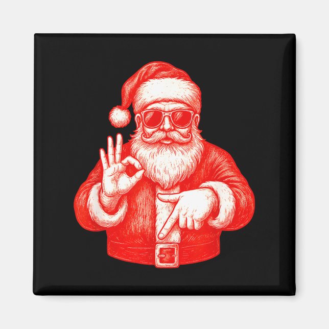 Imán Funny Santa 6 7 Meme Design _ Christmas Math Humor (Frente)
