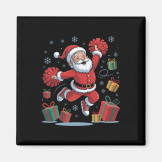 Imán Funny Santa Cheering Cheerleading Christmas Xmas P