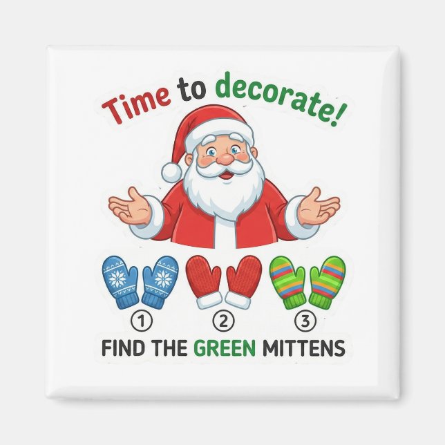 Imán Funny Santa Claus Lost Hat Matching Game Magnet (Frente)