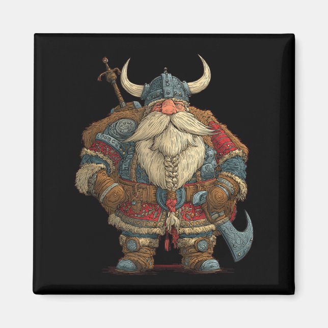 Imán Funny Santa Claus Viking Costume For Boys And Girl (Frente)