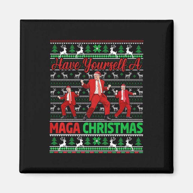 Imán Funny Santa Trump se tiene una feliz Navidad (Frente)