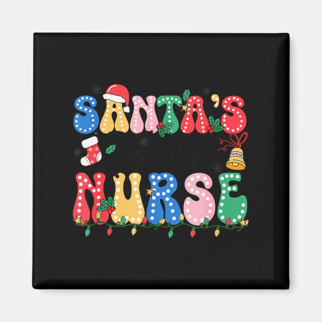 Imán Funny Santa's Favorite Nurse Christmas Nursing Xma (Frente)