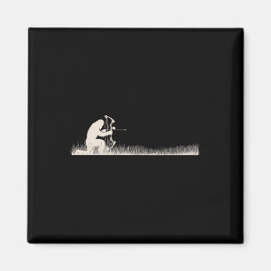 Imán Funny Sasquatch Bow Hunter Bigfoot Bow Deer Huntin