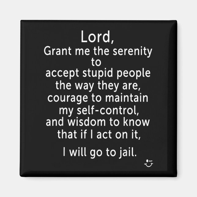 Imán Funny Sayings S - New Serenity Jail Prayer  (Frente)