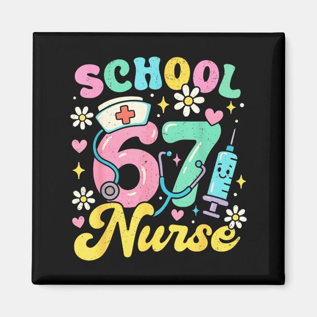 Imán Funny School Nurse 67 Cute Medical Meme Design  (Frente)