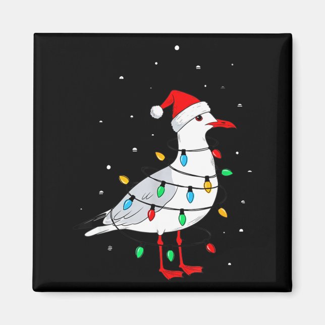 Imán Funny Seagull Bird Christmas Animal Lover  (Frente)