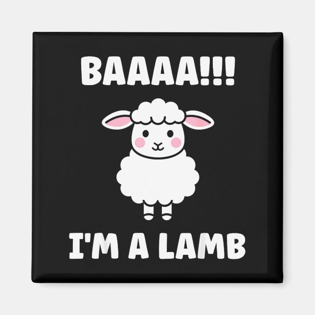 Imán Funny Sheep Quote Baaah I'm A Lamb  (Frente)