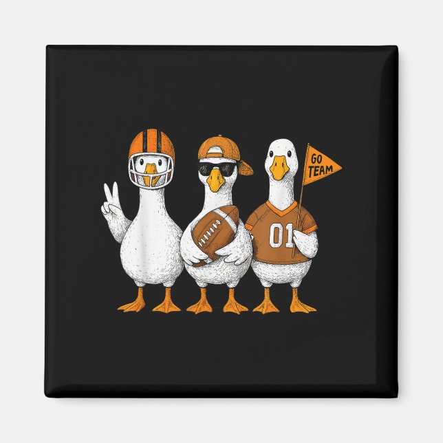 Imán Funny Silly Goose Duck Football Fall Football Game (Frente)
