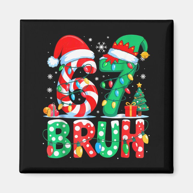 Imán Funny Six Seven 6 7 Meme Christmas Family Xmas San (Frente)