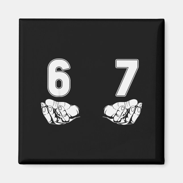 Imán Funny Six Seven Gen Alpha Slang Meme 6 7 Costume  (Frente)