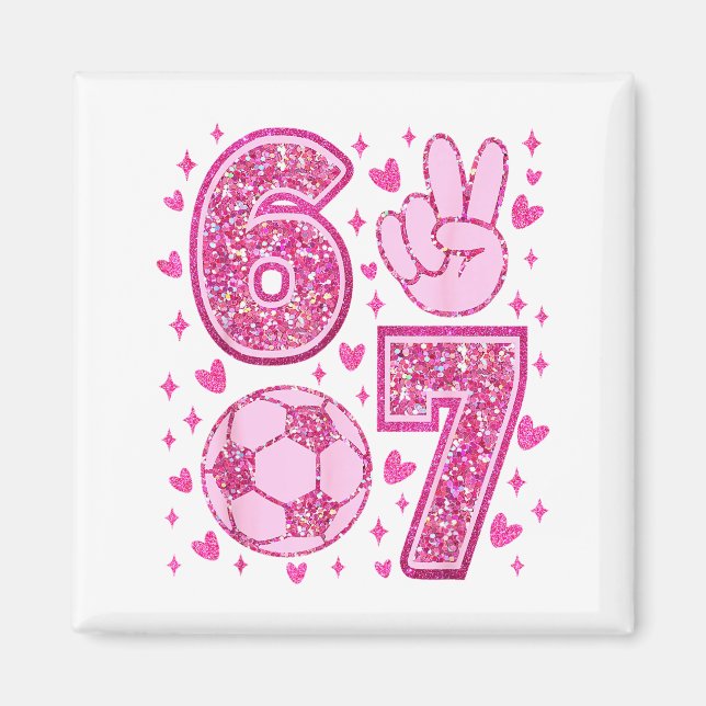 Imán Funny Six Seven Soccer Valentines Day Men Women Ki (Frente)