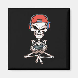 Imán Funny Skeleton Skull Video Gamer Halloween Set