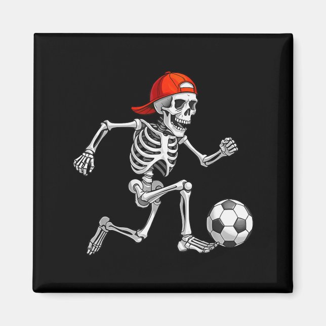 Imán Funny Skeleton Soccer Men Boys Kids Halloween Cost (Frente)