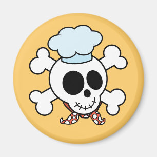 Imán Funny Skull y Crossbone Chef
