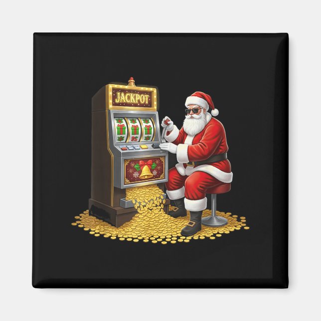 Imán Funny Slot Machine Santa Christmas Graphic Casino  (Frente)