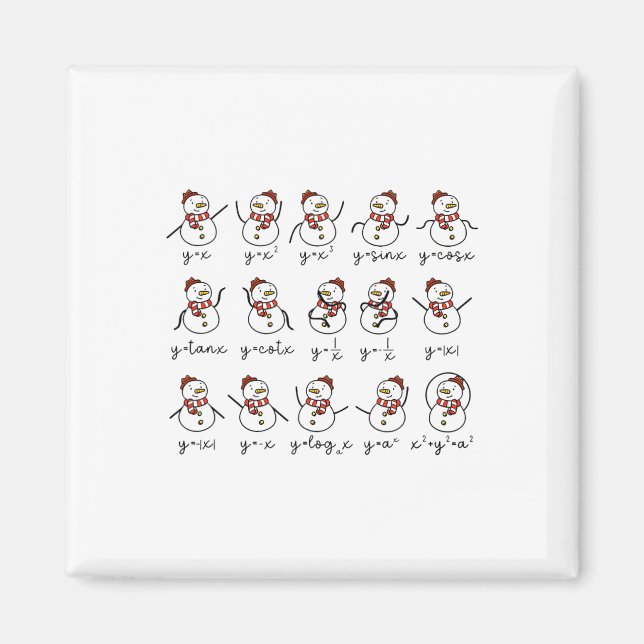 Imán Funny Snowman Math Teachers Navidades (Frente)