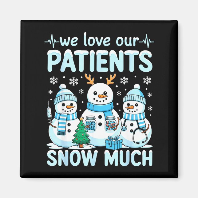Imán Funny Snowman Nurse Christmas Winter Holiday Healt (Frente)