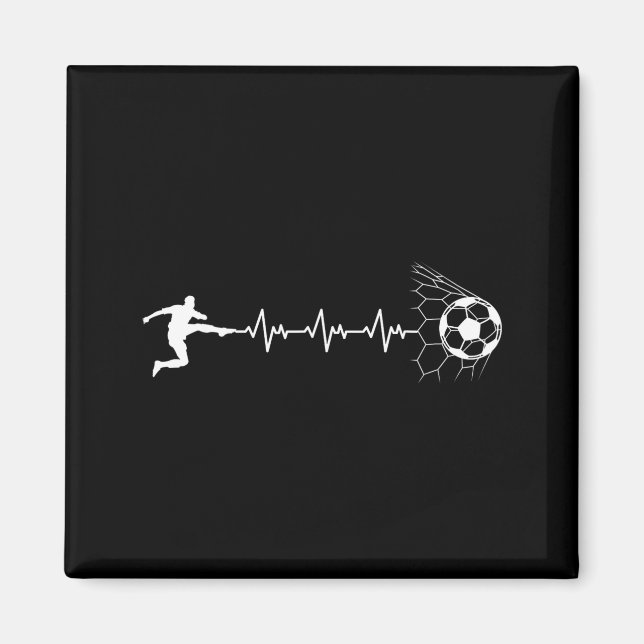 Imán Funny Soccer Player Heart Pulse Graphic Srt Footba (Frente)