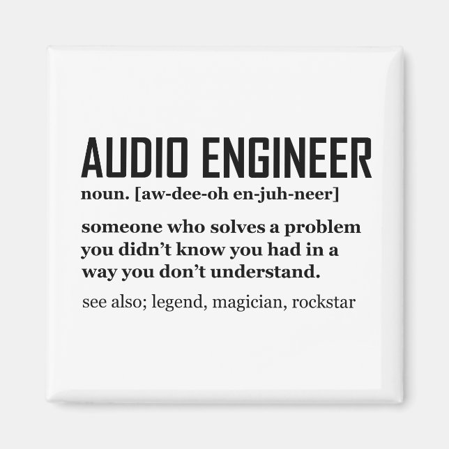Imán Funny Sound Engineer Audio Engineering Definition (Frente)