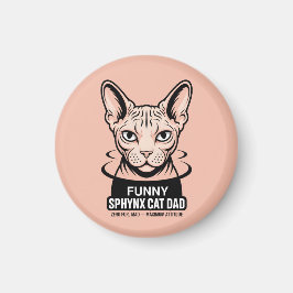 Imán Funny Sphynx Cat Dad Vector Art