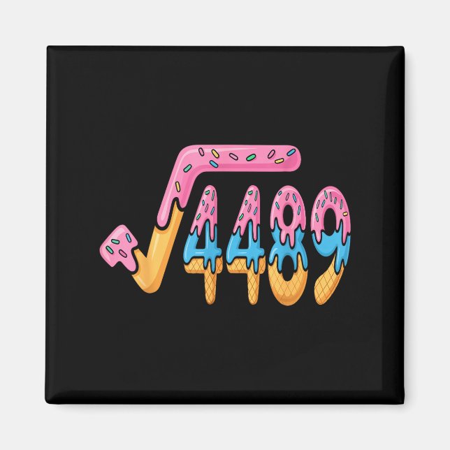 Imán Funny Square Root 4489 Funny 67 Math Ice Cream Mem (Frente)