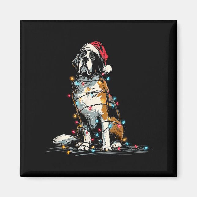Imán Funny St. Saint Bernard Christmas Graphics Dog Lig (Frente)