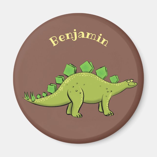 Imán Funny stegosaurus dinosaur personalizado (Frente)