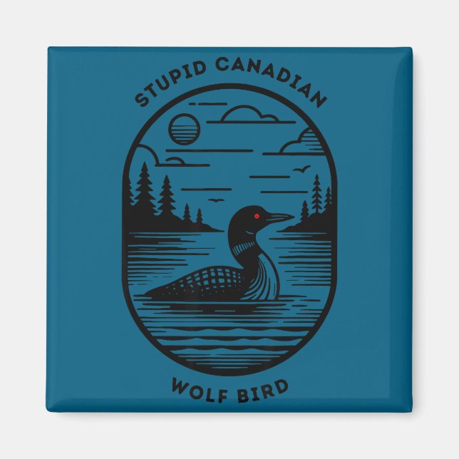 Imán Funny Stud Canadian Wolf Bird Hockey Romance Lgbt  (Frente)