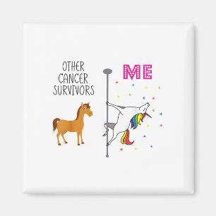 Imán Funny Superviviente de cáncer de mama Unicorn Rain