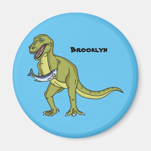 Imán Funny T rex dinosaur ilustracion (Frente)