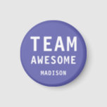 Imán Funny Team Awesome Purple Nombre Personalizado<br><div class="desc">Funny Team Awesome Purple Personalized Name Magnets presenta el texto "Team Awesome" con su nombre personalizado debajo sobre un fondo morado. Personalice editando el texto en el cuadro de texto proporcionado. Diseñado por ©Evco Studio www.zazzle.com/store/evcostudio</div>