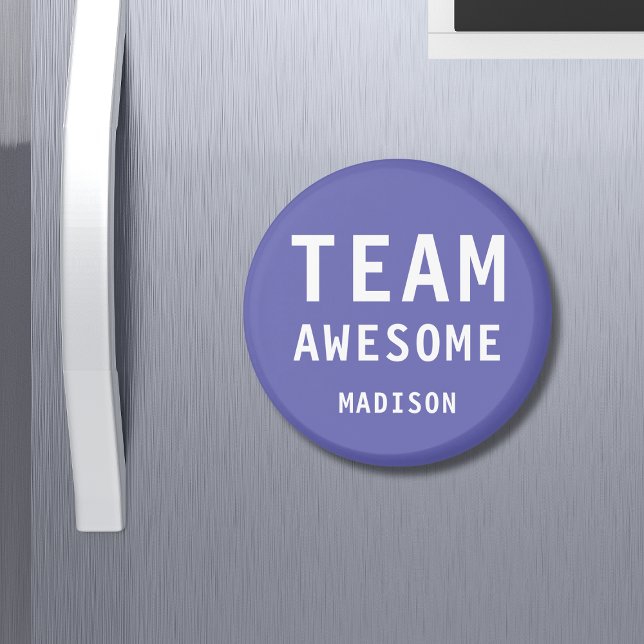 Imán Funny Team Awesome Purple Nombre Personalizado (Subido por el creador)