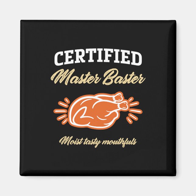 Imán Funny Thanksgiving Pun Certified Master Ster Turke (Frente)