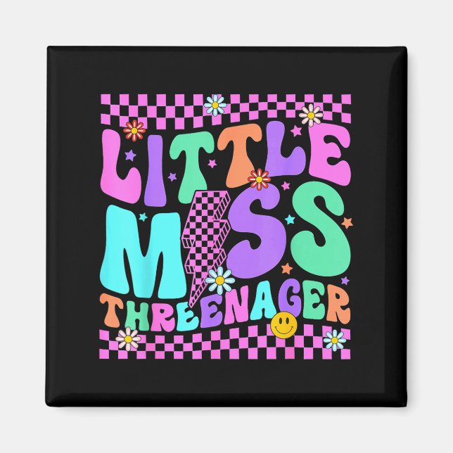 Imán Funny Threenager Happy 3rd Bday Party 3 Years Old  (Frente)