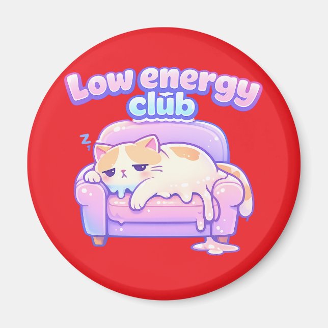 Imán Funny Tired Cute Cat Melting on Chair Magnet (Frente)