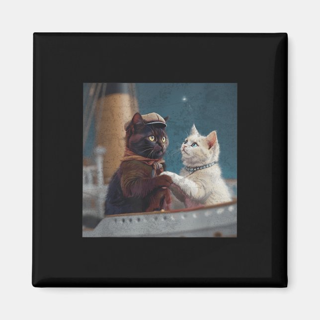 Imán Funny Titanic Movie Cat Meme Rms Cruise Ship Men W (Frente)