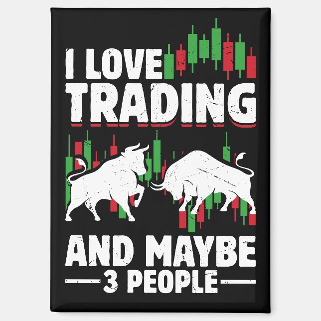 Imán Funny Trading Quote Bull & Candlestick Daytrading  (Anverso)