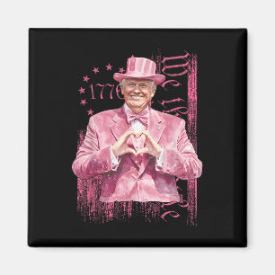 Imán Funny Trump 45 47 Presidente Forma Traje Rosa