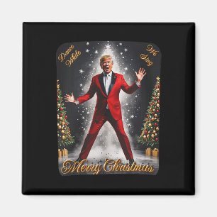 Imán Funny Trump baila Papá Noel Navidades Navidad Paja