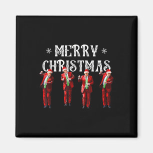 Imán Funny Trump baila Papá Noel Navidades Navidad Paja