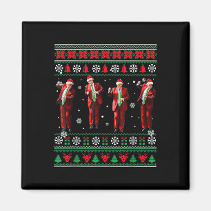 Imán Funny Trump baila Papá Noel Navidades Navidad Paja