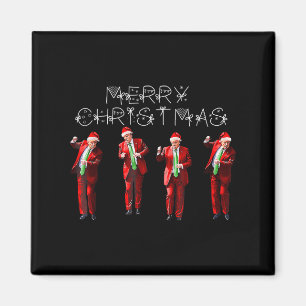 Imán Funny Trump baila Papá Noel Navidades Navidad Paja